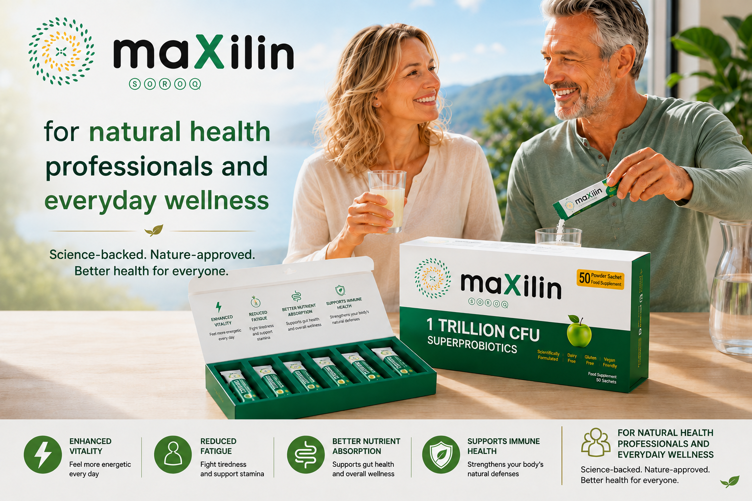 Maxilin-probiotic-sachets-fo- natural- health-professionals-and-everyday-wellness-in-Europe